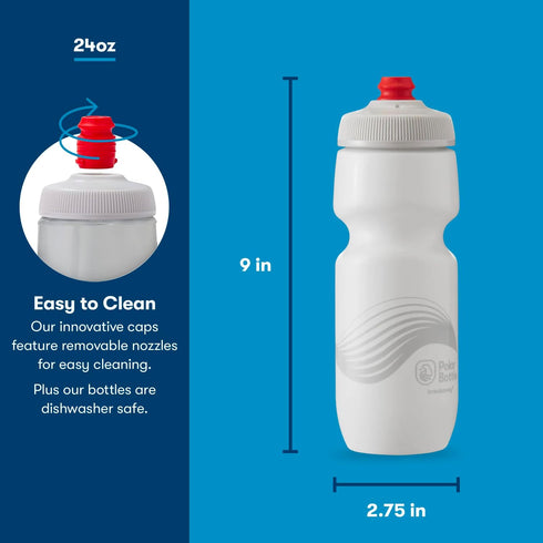 Polar Bottle Breakaway Single Wall by HydraPak - BPA-Free Cycling & Sports Squeeze Bottle (20oz, 24oz, 30oz)