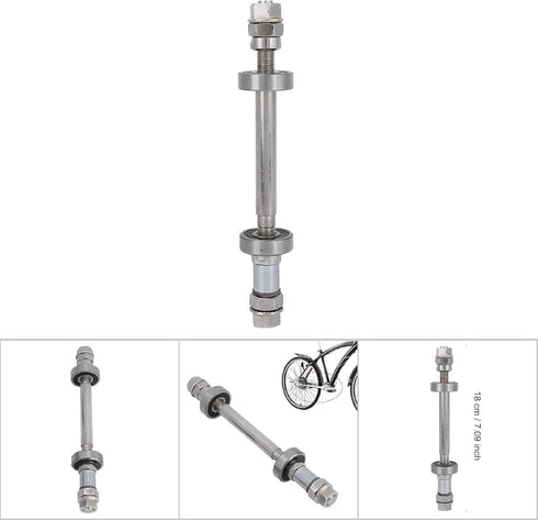 Wheel Hub Axle, Metal Quick Release Skewer for Bike Repair, Front Rear Solid Shaft Lever