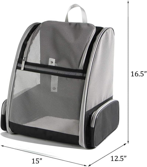Breathable Cat Backpack Carrier - Fully Ventilated Pet Carrier for Bunnies & Small Puppies, Collapsible Airline