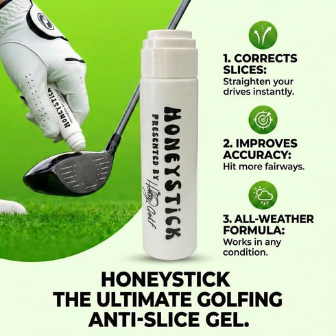 Honey Golf HoneyStick Anti Slice Gel for Golf Clubs - Anti-Hook Spin Reducer for Driver, Woods, Hybrids, Irons - Golf