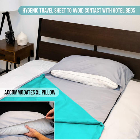 WELL TRAVELED Lightweight Sleeping Bag Liner, Adult Sleeping Sheet for Hiking, Backpacking, Camping, Washable Fabric