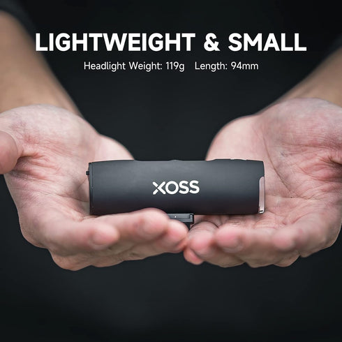 XOSS USB Rechargeable Bike Light for Night Riding, Waterproof Headlight with 5 Modes for Road, Mountain Bikes