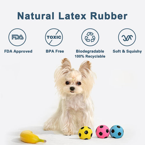 Soft Latex Rubber Squeaky Dog Ball - Cute Bounce Dog Toys for Small Dogs Puppies