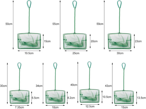 Quaziret Skimmer 3/4/5/6/8/10inch Fine Mesh Fish Net for Fish Tank - Aquarium Net Scoop, Aquarium Net with Plastic