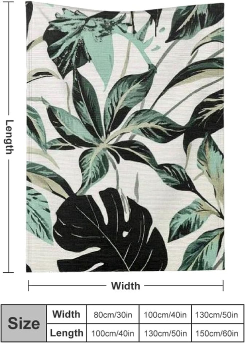 PALNKART Cozy 40x50in Leaves Warm Decorative Blanket for Sofa Bed Travel Camping Chair, Soft and Durable Flannel