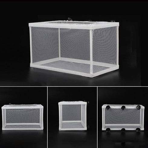 Large Fish Breeder Net with Suction Cups, Nylon Mesh Isolation Box for Fish/Plants/Shrimp