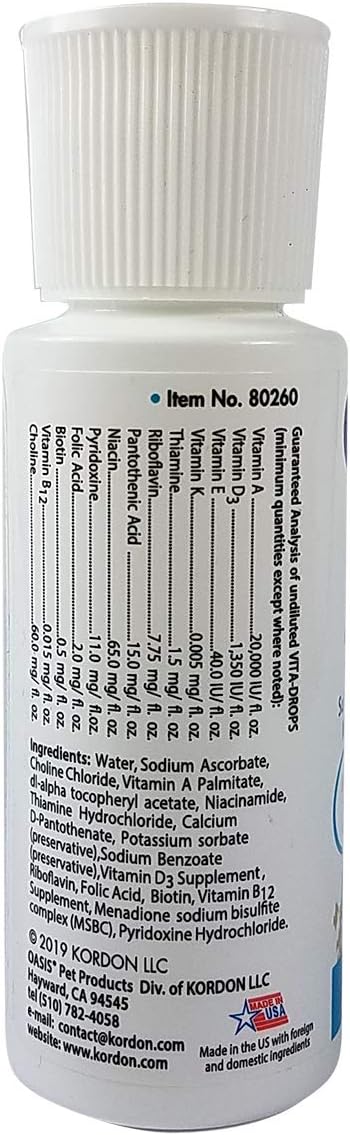 Oasis Hamster Vita-Drops, 2 oz, All-in-1 Multivitamins, Daily Vitamin Supplement, Orange Flavor