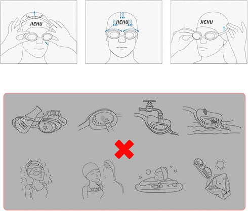 Generic Swimming, Goggles No Leaking Anti-Fog Swim Goggles for Men with Ear Plugs,Clear Vision Silicone Pool Goggles