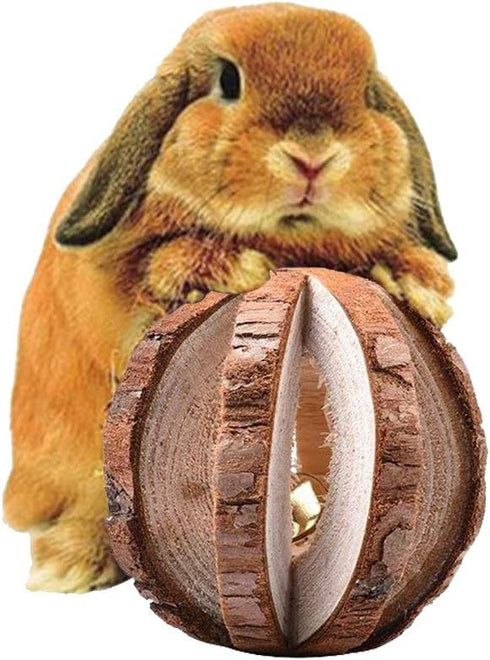 5 Pcs Hamster Chew Toys, Vankcp Natural Wooden Molar Ball for Small Animals, Cat, Rabbits, Guinea Pig