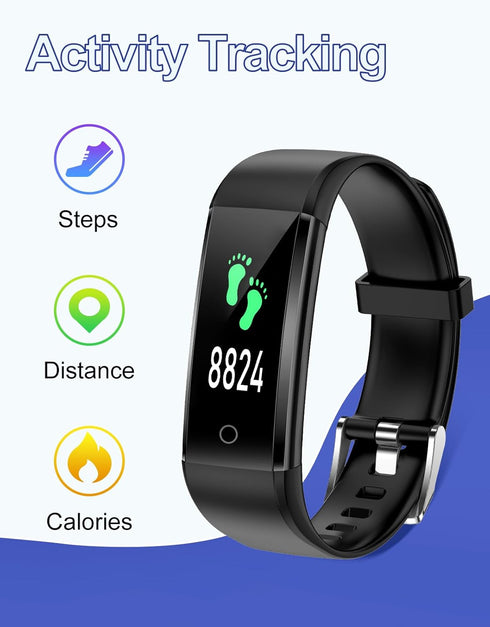 GRV Fitness Tracker Waterproof Pedometer Watch for Men Women Parents, No App No Phone Required, Steps Calories Sleep