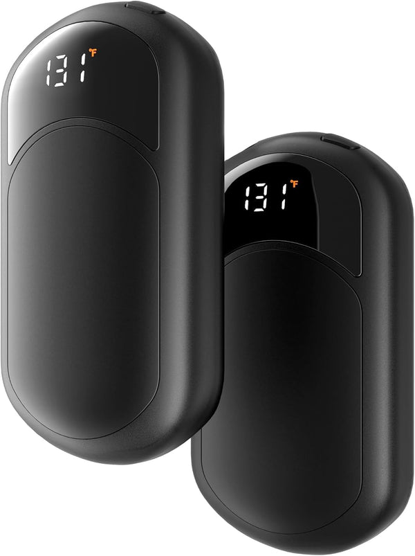 Jerritte Electric Hand Warmers Rechargeable, 104131F with Temp & Battery Display, 3 Heat