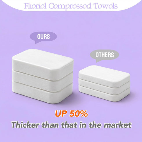 Flioriel 40 Pack Disposable Towels Compressed Towel Tablets Large Size & Extra Thick Magic Tissue Portable Face