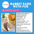 Dehydrated Rabbit Ears for Dogs & Cats, Whole Rabbit Ears with Fur, 100% Single Ingredient (Pack of 10)