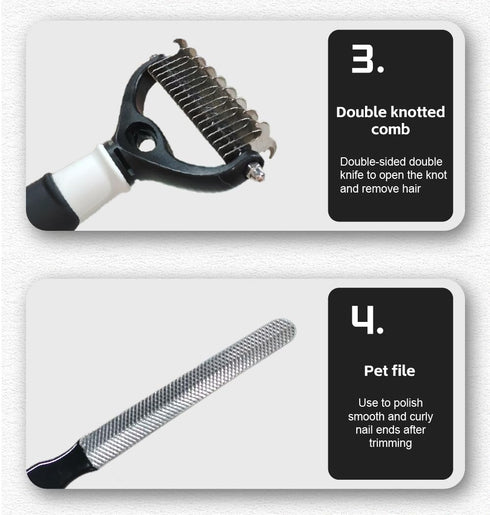 PetRivia 6-in-1 Dog Grooming Kit for Dogs at Home, Pet Grooming Kit with Slicker Brush, Dematting Tool, Stainless Steel