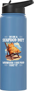 i am on a Seafood Diet funny Diet Jokes Shop i am on a Seafood Diet funny Diet Stainless Steel Insulated Water Bottle