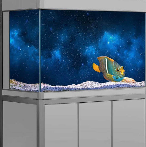 36X18IN Art Starry Aquarium Background with 8 EVA Double-Sided Tape, Starry Fish Tank Decorations