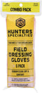 Hunters Specialties Field Dressing Gloves Combo Pack - 6 Pairs Short Latex Gloves & 6 Pairs Shoulder-Length Poly Gloves