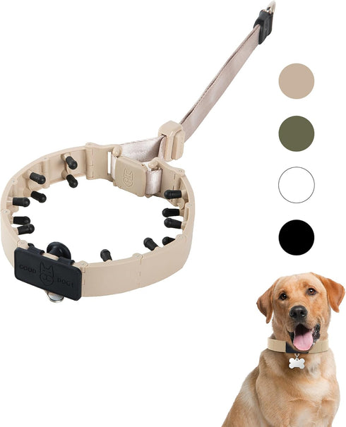 SVD.PET Dog Prong Collar for No-Pull Training, Adjustable Pinch Collar with Quick-Release Buckle for Large Dogs (Tan)