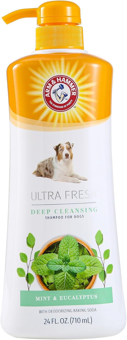 Arm & Hammer for Pets Ultra Fresh Deep Cleansing Dog Shampoo, 24oz with Charcoal & Rosemary for Grooming.