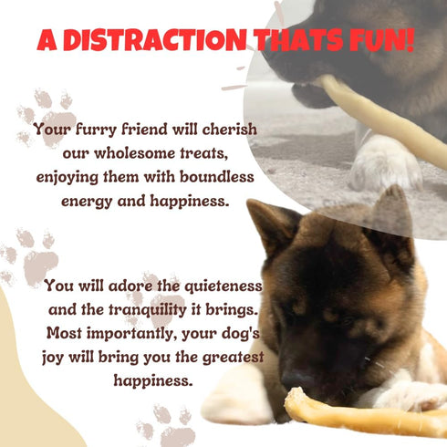 Amazing Dog Treats - Large Collagen Stick - 12 Inch (4 Count) - Collagen Beef Cheek Rolls for Dogs - No Hide Bones
