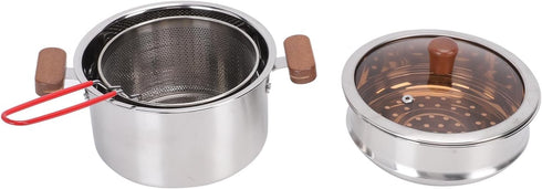 304 MAVIS LAVEN Multi Purpose Pot, Stainless Steel Deep Cookware with Glass Lid and Frying Basket, for Soup Stock Pasta