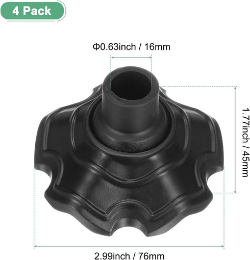 4-Pack 16mm M METERXITY Camping Chair Foot Pads, Plastic Anti-Sinking Folding Camp Chair Replacement Feet
