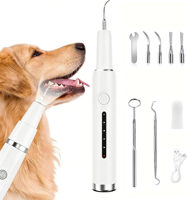 vertrojoy Pet Ultrasonic Plaque Remover,Tooth Cleaning Kit for Tartar and Stains,6 Modes Low