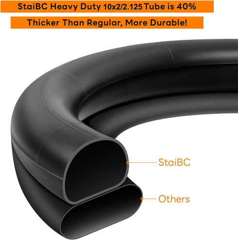 Heavy-Duty 10X2 Scooter Tubes, 2-Pack, Thicker 40% Compatible with Various Tire Sizes