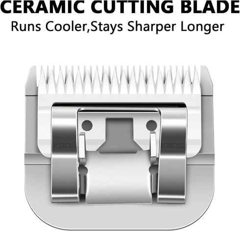 Detachable Ceramic Pet Clipper Blades - Size-10 Blade Compatible with Most Andis, Oster, Wahl A5 Clippers