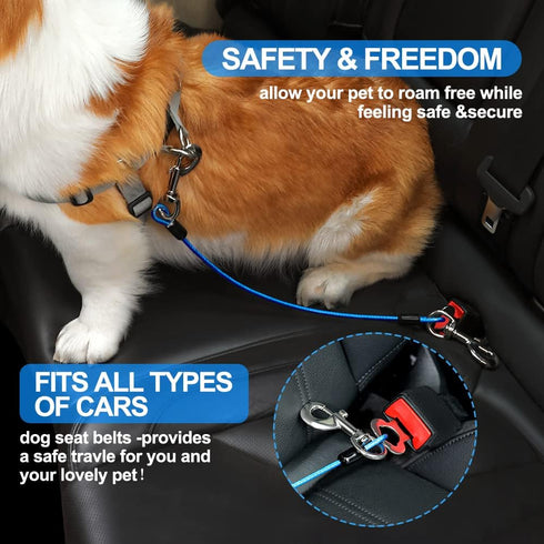 Car,2pcs (2 Pack 32 inch/80 CM) Dog Seat Belt Harness for Dog Seatbelt of Coated Wire Leash Safety Restraint,No Chew