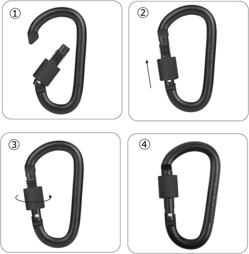 Locking Carabiner Clip, Vonpri 3 Inch D Ring Clips, Spring Snap Key Chain Hook, Aluminum Carabiners for Outdoor Travel