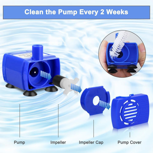 Upgraded Comsmart Pet Water Fountain Pump, Auto Power Off Replacement Motor DR-DC160 for Cat Dog Water Dispenser