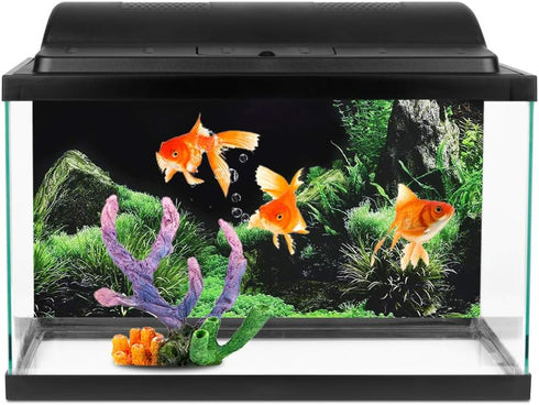 GLOGLOW Aquarium Background Sticker - PVC Adhesive Landscape Image Fish Background Poster Sticker