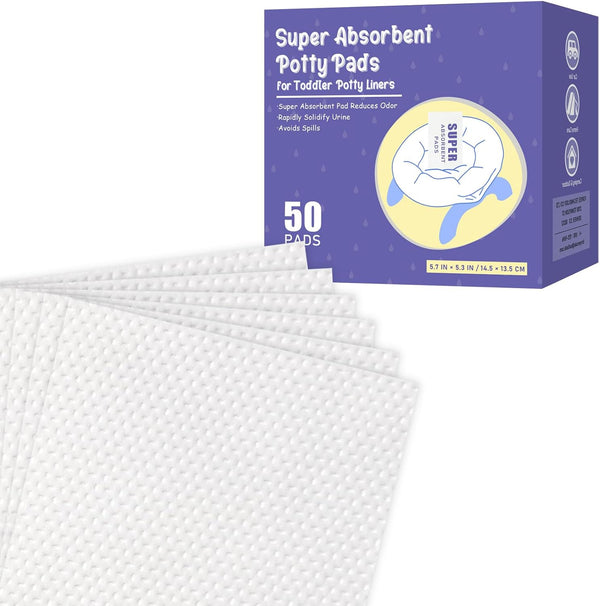 DEEKI 50 Packs Disposable Potty Absorbent Pads Super Absorbent Potty Pads Toilet Chair