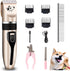 Cakapet Dog Clippers Grooming Kit and Paw Trimmer,Cordless,Low Noise, Electric Quiet,Rechargeable, Dog Trimmer