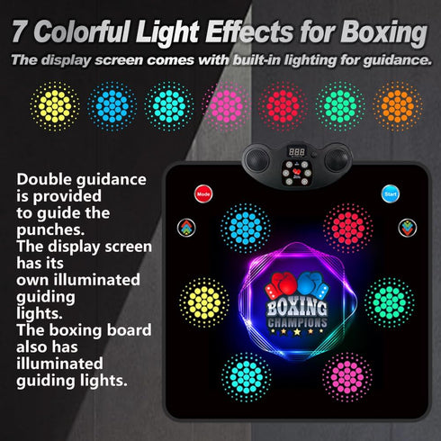 HTASKTEXEH 2025 9 420 7 Kids Musical Boxing Machine Comes with Boxing Gloves, Modes, Levels, Lights, wall-Mounted