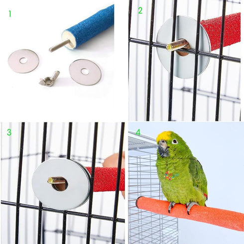 10 Pcs Colorful Parrot Perch Stand, Bird Perch Stand Toy, Paw Grinding Stick Cage Wooden Accessories for Cockatiels