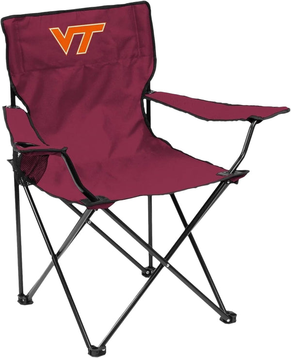 Logo Brands NCAA Portable Quad Chair Folding Tailgate Chair with Armrests, Built-In