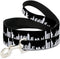 Buckle-Down Pet Leash, New York Solid Skyline, Black/White, 6 Feet Long, 1" Wide