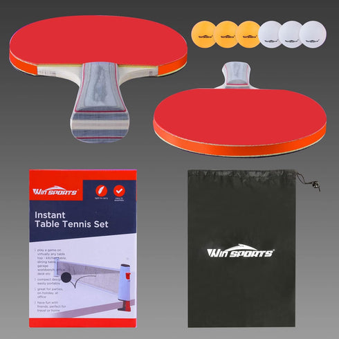 Ping Pong Paddle Set, Professional Table Tennis Racket Set with 6 Balls, 4 Player Starter Kit