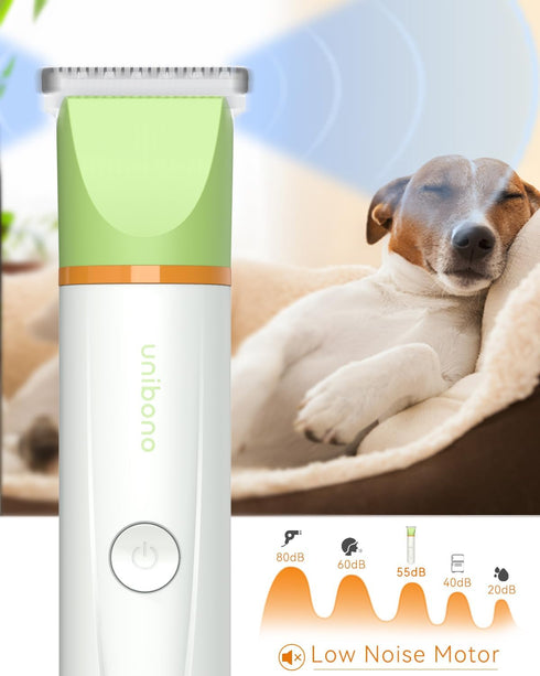 Dog Grooming Clippers Kit with Stainless Steel Scissors and Comb, Low Noise Electric Clippers for Dogs Cats