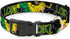 Dog Collar Plastic Clip Loki In Action, Black Gray Yellow Green, 11 to 17 Inches, 1.0 Inch Wide