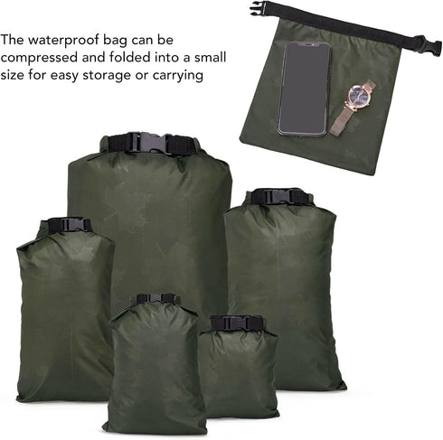 VBESTLIFE Waterproof Dry Sacks, 1.5L, 4L, 5L, 7L, 10L 5Pcs Storage Dry Bag for Outdoor Swimming Camping Rafting Kayaking Rafting Boating Hiking Keeping Gear Dry