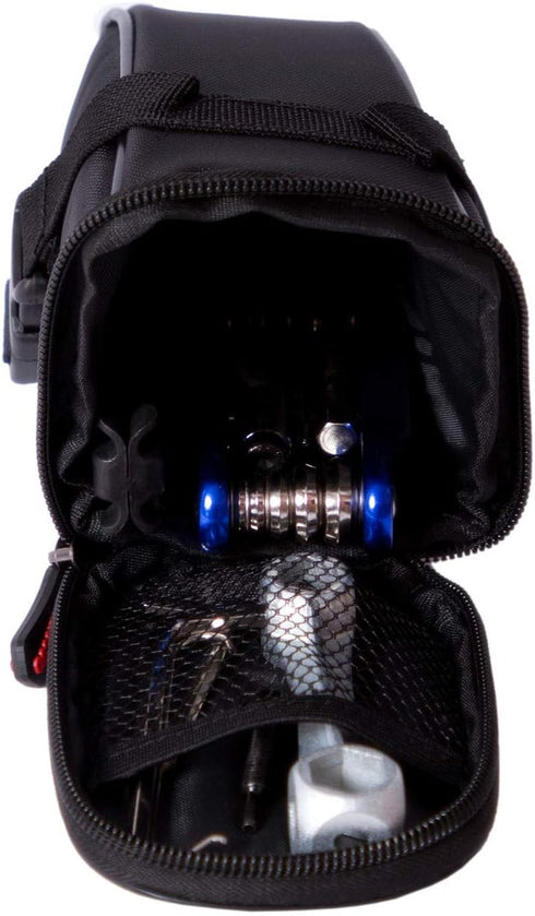 YBEKI Bike Repair Tool Kits - 10 in 1 Bicycle Tool Set with Saddle Bag and Multi-tool Chain Tool (Blue)