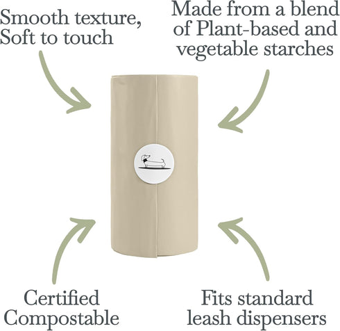 100% D6400 13432 180 12 Certified Home Compostable and Biodegradable Dog Poop Bags - ASTM & EN Compliant Dog Waste Bags
