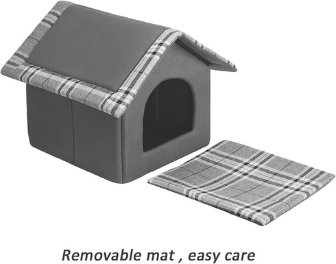 Hollypet Cozy Pet Bed House, Warm Cave Sleeping Bed for Puppy Nest, Cats and Small Dogs, Gray