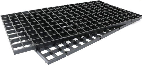 2pcs 30cm x 15cm Plastic Grid Divider Tray for Aquarium Fish Tank Bottom Isolation, Black