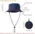 Waterproof Bucket Rain Hat with Chin Strap, Packable Sun Hat for Men Women, Lightweight Summer Fishing Cap