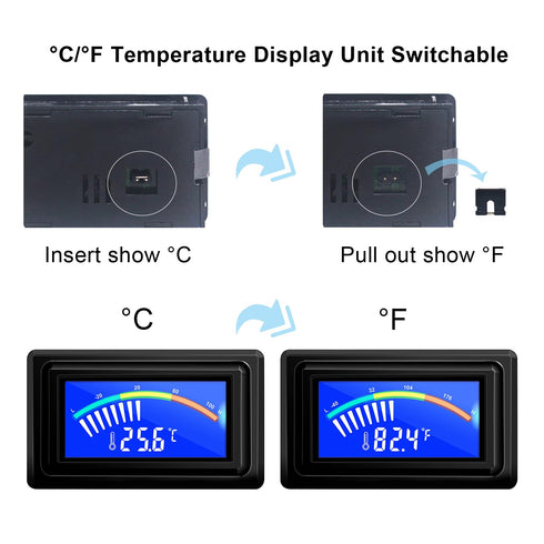 Digital Thermometer Temperature Meter Gauge Waterproof Sensor Probe Aquarium Car PC Case Incubator Temp Meter 4 Pin