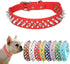 Spiked Dog Collar Leash Set, Leather Strap with Mushroom Rivet Spiky Studded Collars for Small to Large Dogs